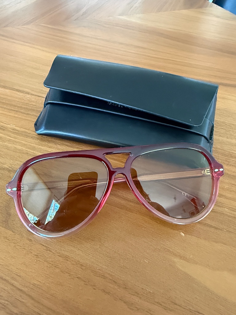 Aneya Isabel Marant Pink Gradient Aviator Sunglasses With Black Case